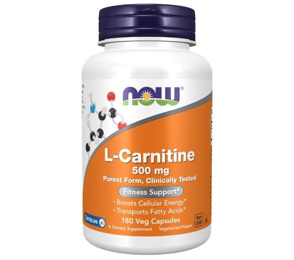 L-Карнитин, NOW L-Carnitine 500 мг - 180 капсул (капс массой 896 мг) #1