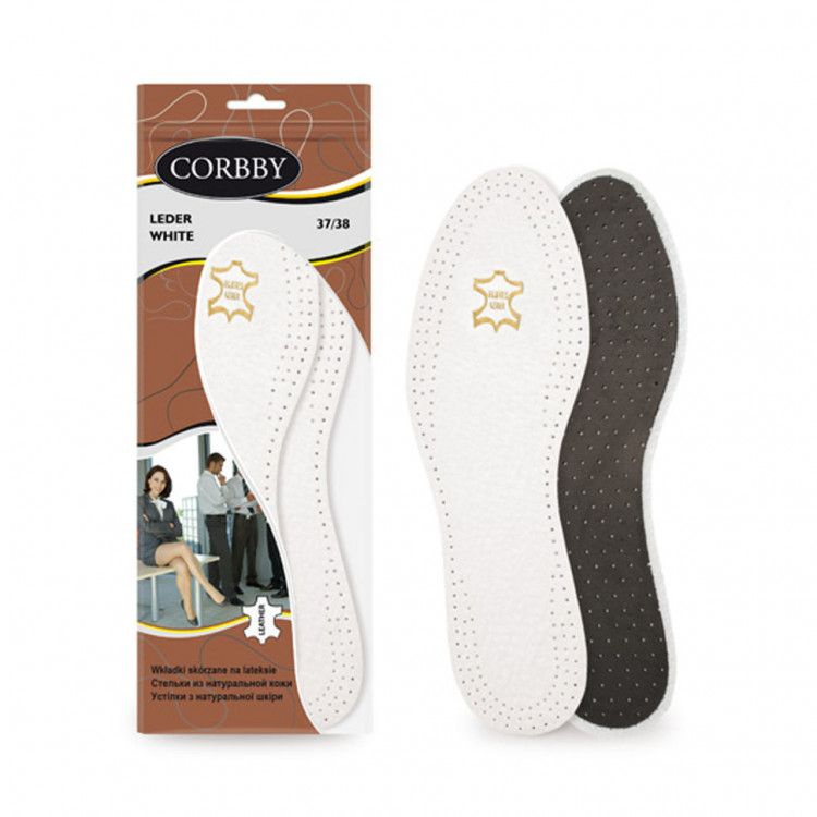 Стельки CORBBY из натуральной кожи LEDER white, белые., 39-40 #1