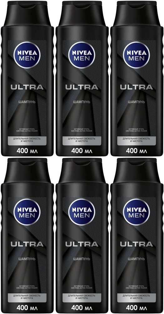 Шампунь для волос NIVEA MEN ULTRA для мужчин, 400 мл х 6шт. #1