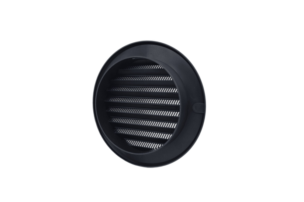 Вентиляционная решетка круглая диаметр 100 мм, черная графит, пластиковая, для наружного и внутреннего #1