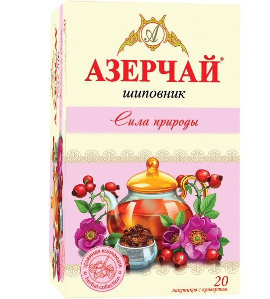 "Azercay" Чай Сила природы травяной Шиповник 20пак.*5уп. #1