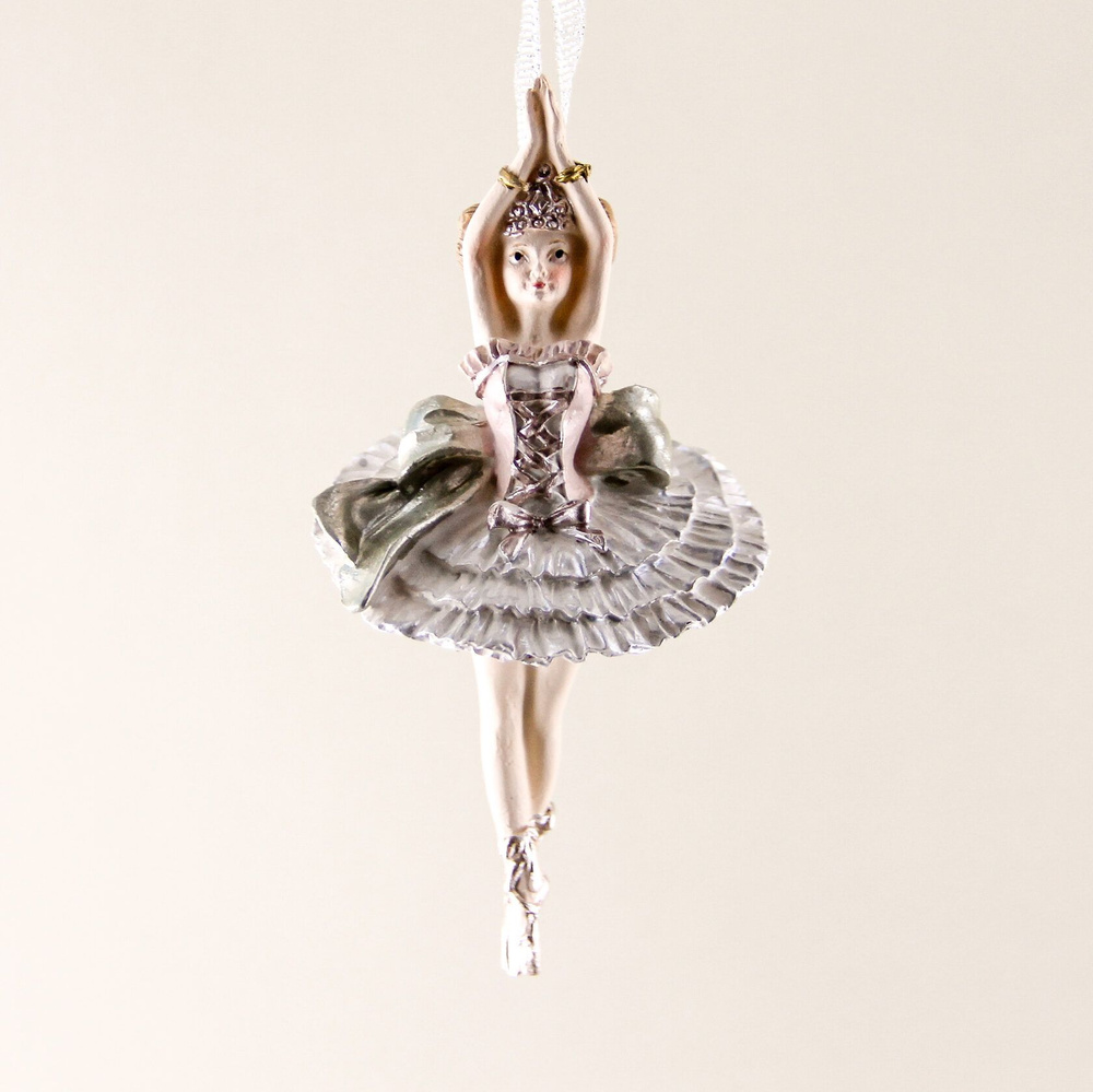 Елочная игрушка Балерина с бантом, 14 см #1