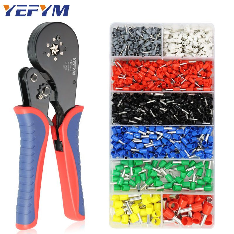 Обжимные пресс-клещи с набором клемм 1200шт, кримпер для обжима ...