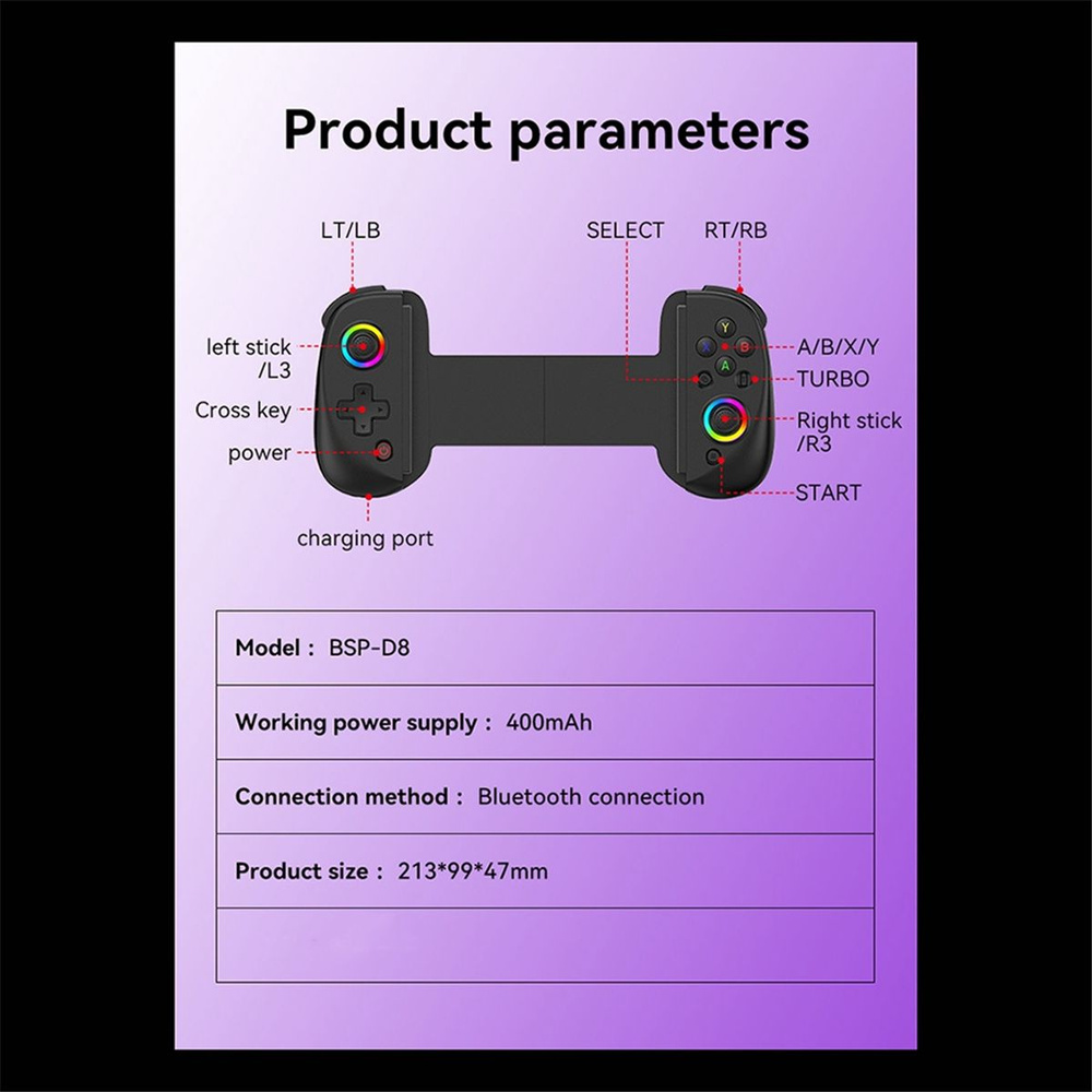 Телескопический игровой контроллер D8 для Android IOS PS3 PS4 Switch PC A -  купить с доставкой по выгодным ценам в интернет-магазине OZON (1319035201)