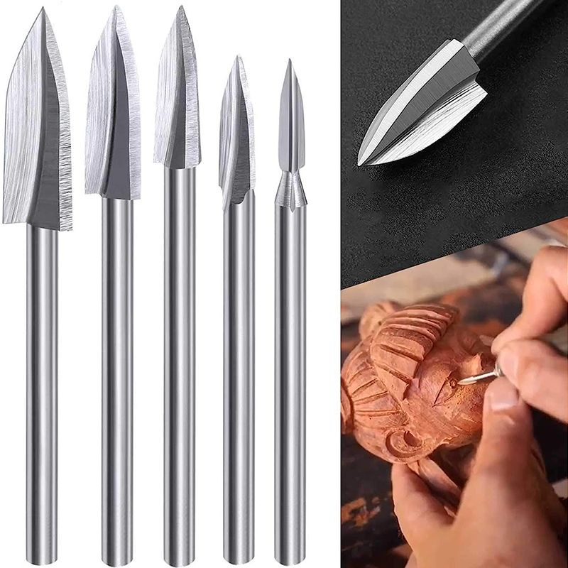 5 шт,Гравировальные резцы по дереву для дрели, гравера,бормашинки ...