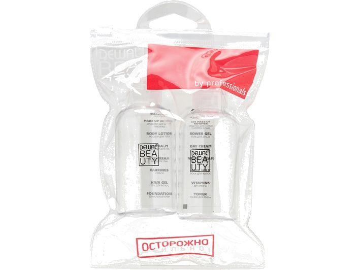 Дорожный набор баночек для путешествий Dewal Beauty Travel jar set for travel DBTS2B  #1