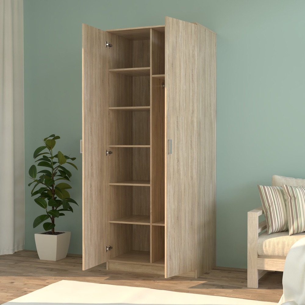 Шкаф распашной BestMebel Шкаф Эконом 9, 90x60x210 см - купить по ...