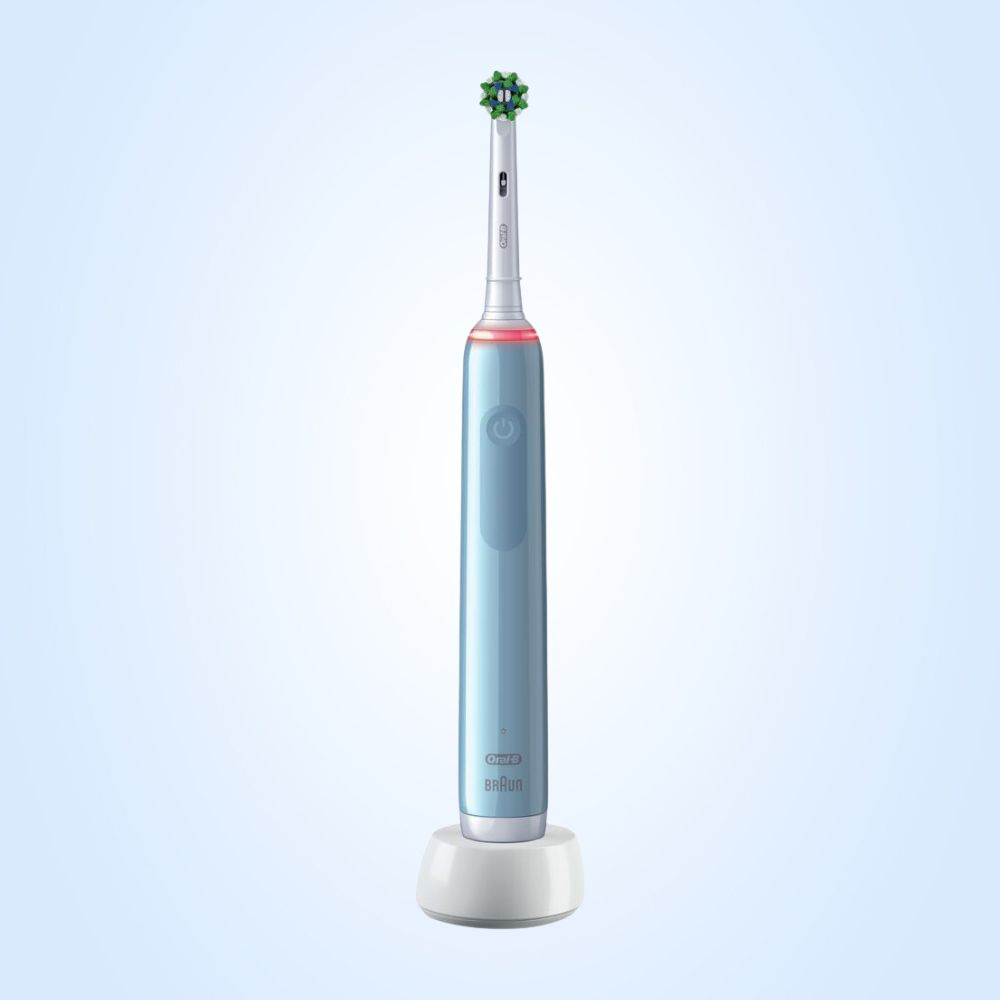 Электрическая зубная щетка Oral-B Pro 3 3770 Blue, 3 насадки. Товар уцененный  #1