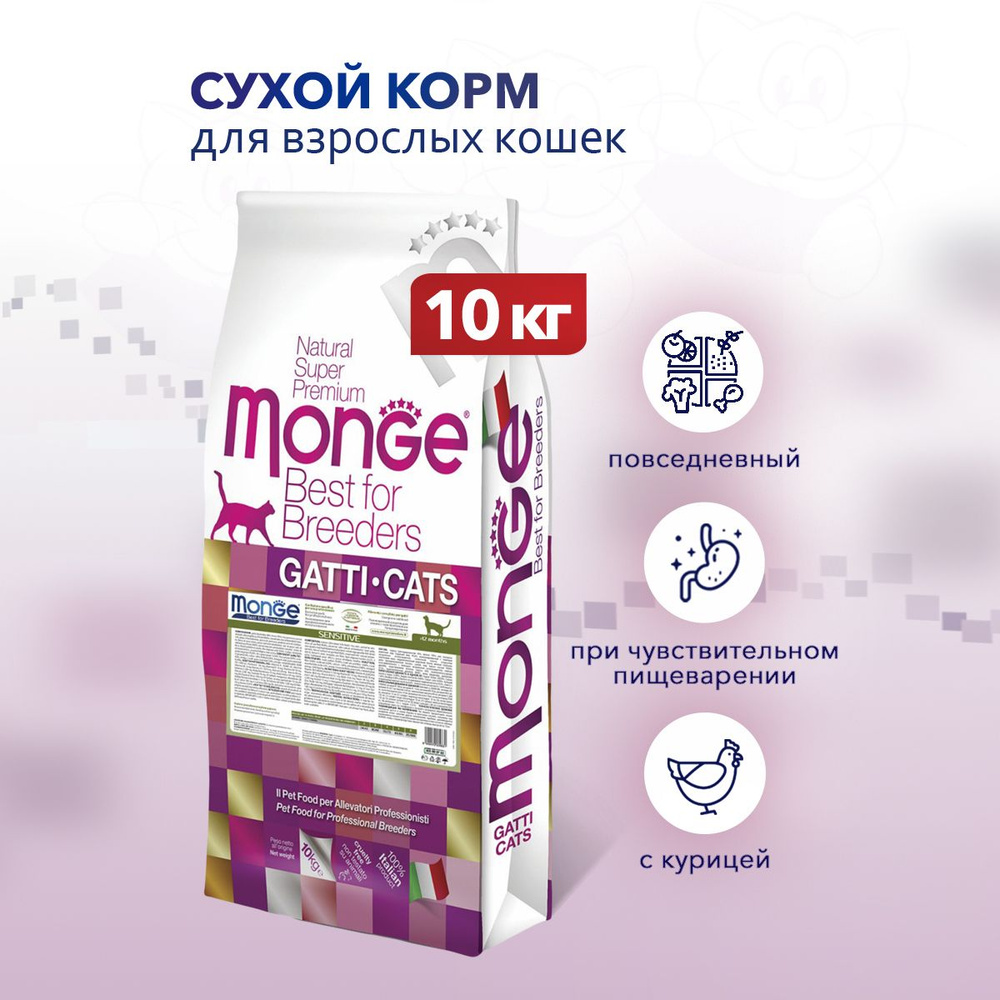 Monge Cat Sensitive сухой корм для взрослых кошек с чувствительным ...