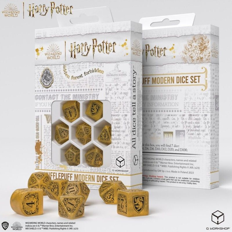 Набор кубиков Harry Potter. Hufflepuff Modern Dice Set - Yellow #1