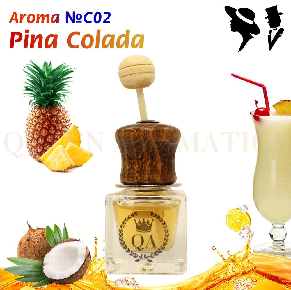 Queen Aromatica Ароматизатор автомобильный Diffuzor - Pina Colada /  Автопарфюм в машину - купить с доставкой по выгодным ценам в  интернет-магазине OZON (468277588)