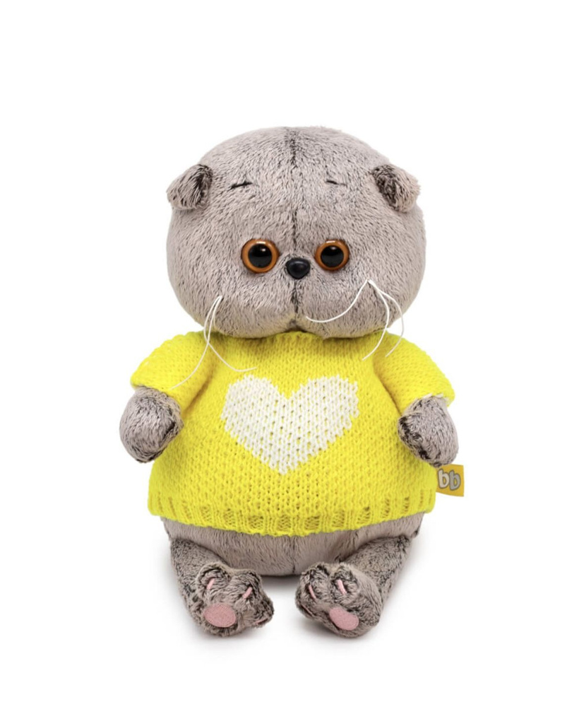 Кот Басик BABY 20 см в свитере с сердцем - купить с доставкой по ...