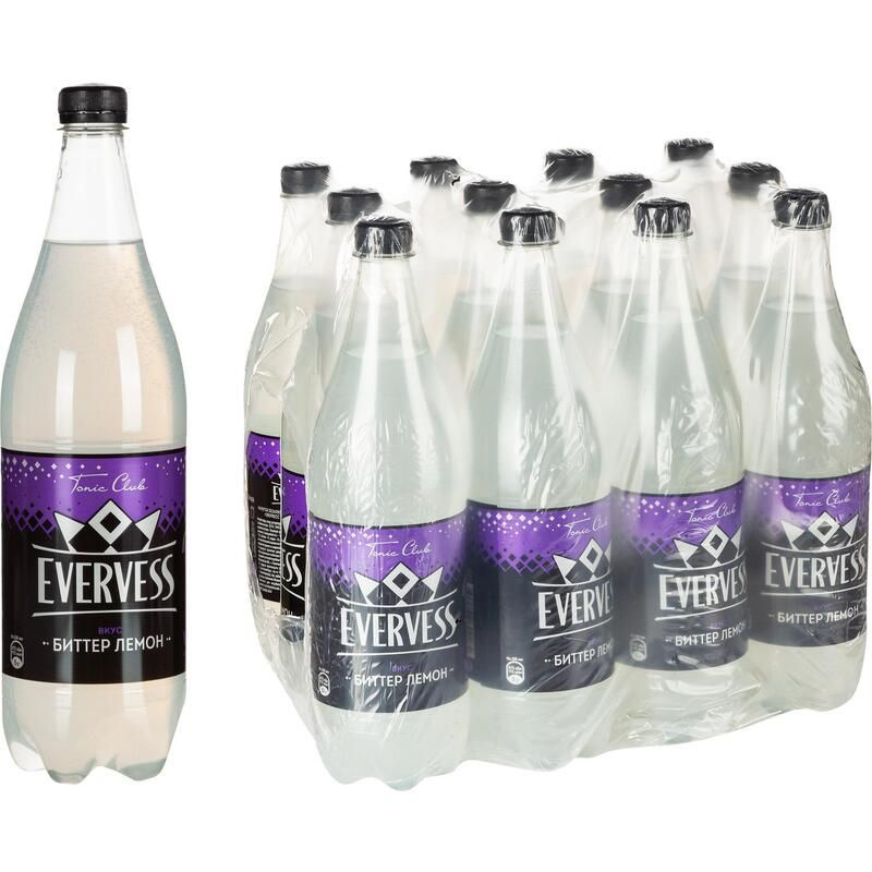 Напиток Evervess Tonic club Биттер Лемон газированный 1 л (12 штук в ...