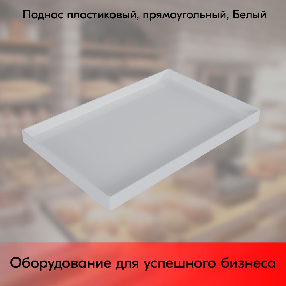 Поднос пластиковый, прямоугольный, 300х200х18, Белый #1