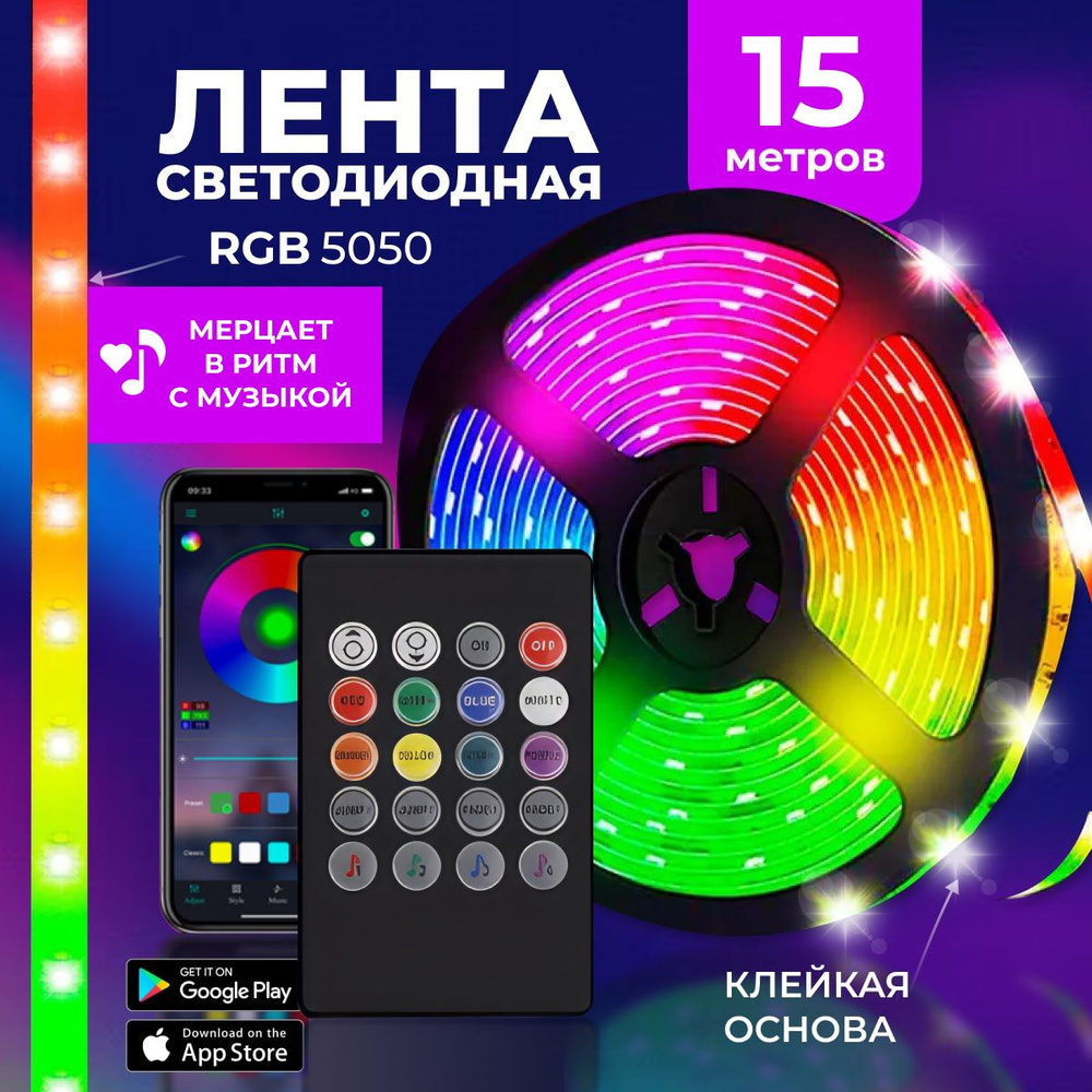 Вещь. Умная RGB-лента с Bluetooth и приложением. Преобразит дом на Новый год и вообще без повода