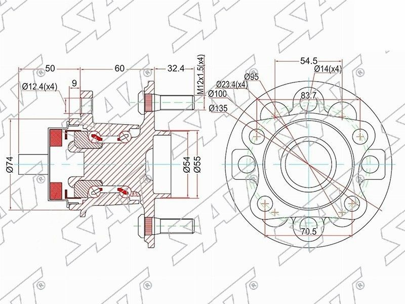 Ступичный узел задн. TOYOTA VITZ KSP90,NCP9#,SCP90/RACTIS NCP10#,SCP100/BELTA #SP92 05- (с ABS)