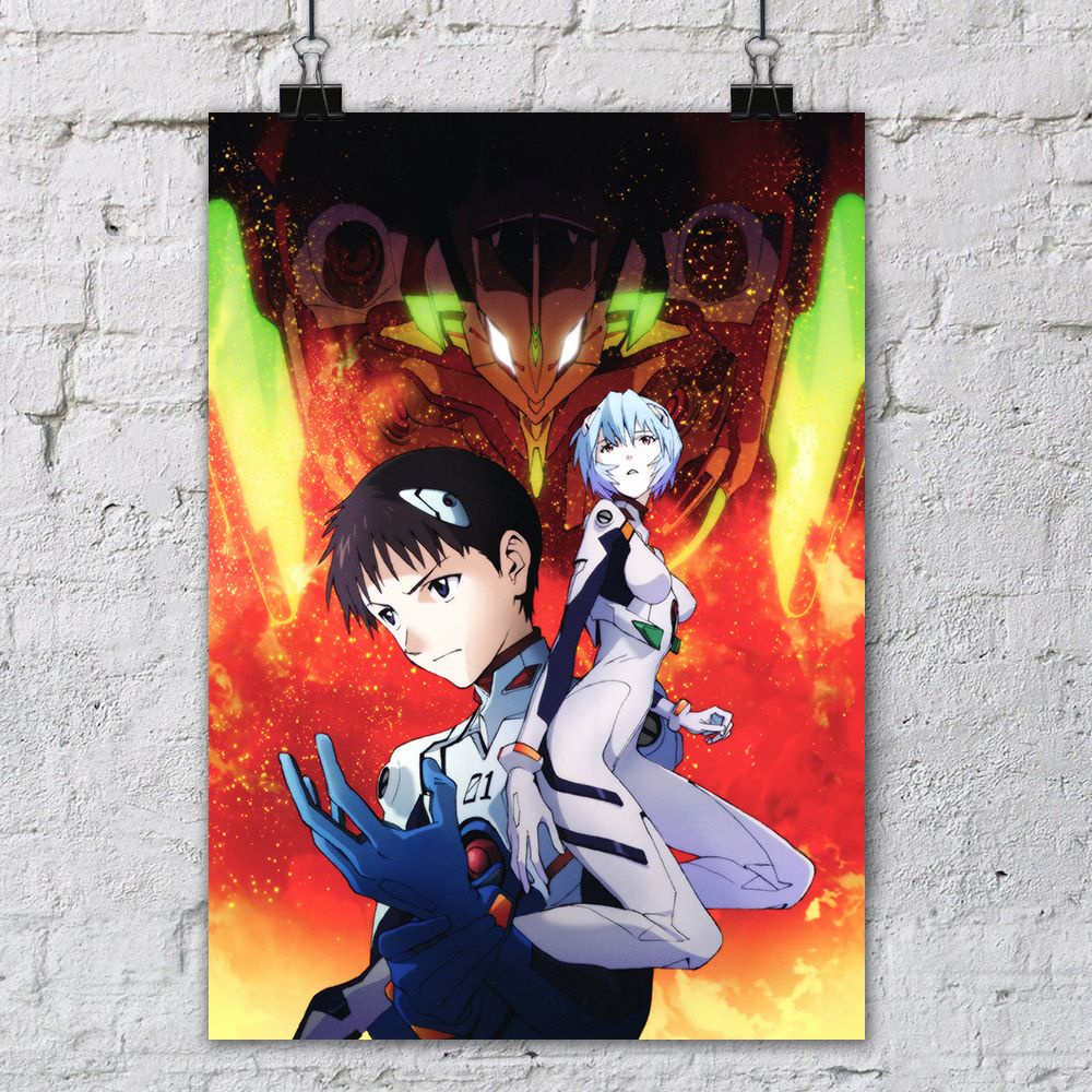 Постер Evangelion Rei Ayanami, Shinji Ikari, Unit-01 / Плакат на стену #1