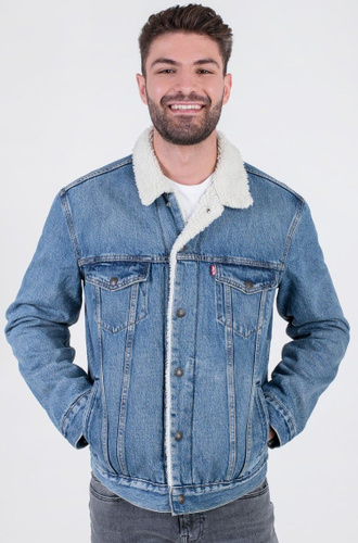 Levi's men's type 3 deals sherpa trucker jacket blue