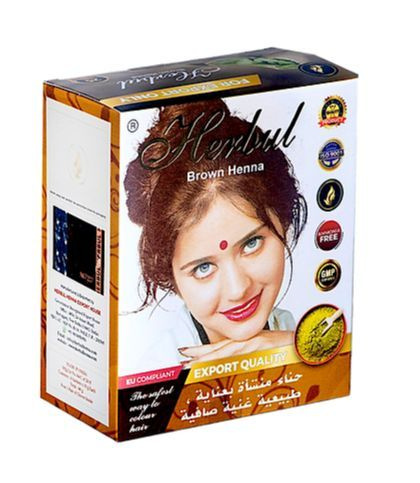 Индийская хна для волос Herbul Brown Henna 60 грамм - цвет коричневый ...