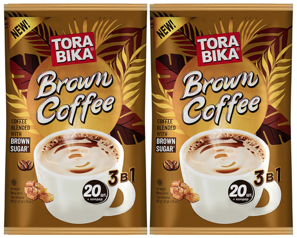 Кофейный напиток Torabika BROWN COFFEE, 20 пакетиков по 25г х 2 упаковки  купить на OZON по низкой цене (776666188)