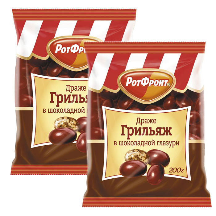 Драже Грильяж в шоколадной глазури, Рот Фронт, 2*200 гр. - купить с ...