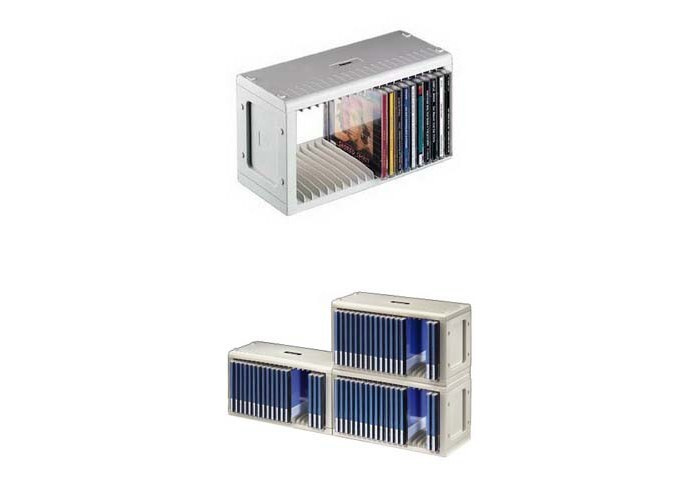 Подставка на 20 дисков CD/DVD цвет серый, пластик, настольное/настенное ...