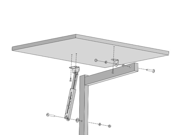 Механизм для вставки стола 2 х 500мм или 1 х 1000 мм, отделка цинк/серая - FM110