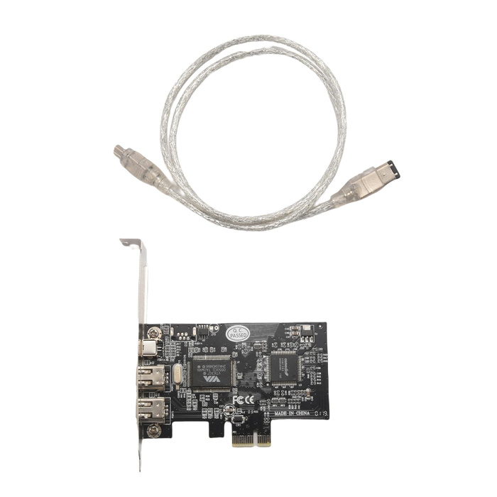 Порт карты контроллера 3 PCI Express x1 PCI-E FireWire 1394a IEEE1394 ...