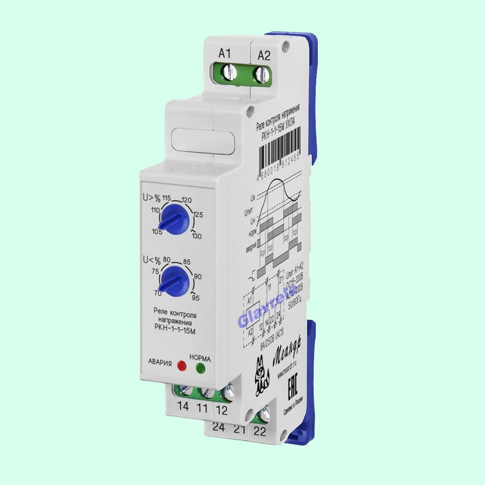 Реле напряжения однофазное универсальное РКН-1-1-15М УХЛ4, МЕАНДР ...
