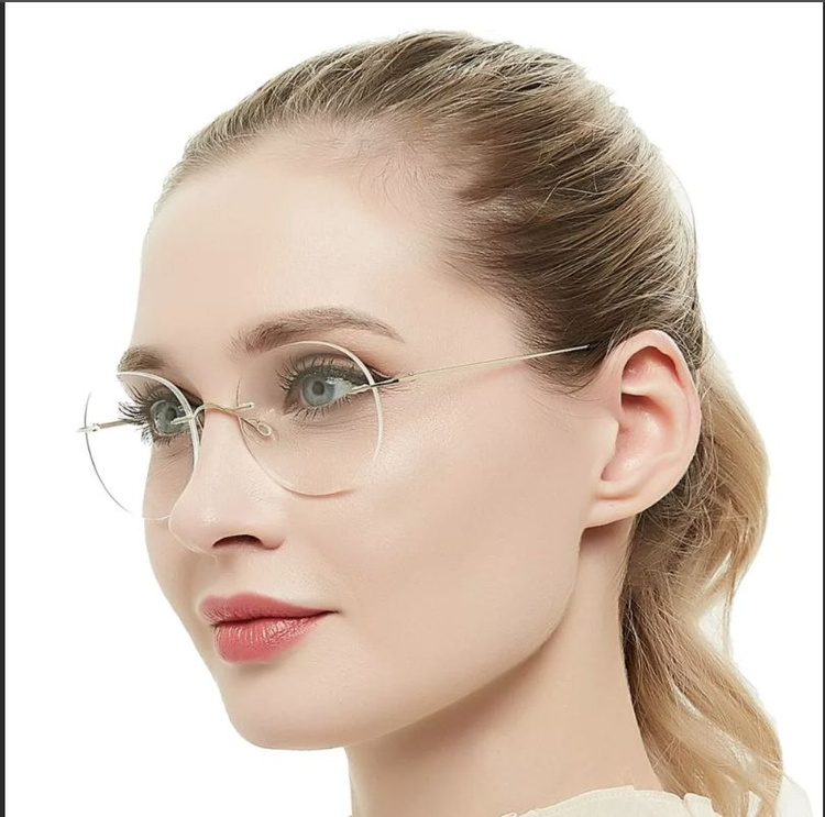 Круглая оправа / Оправа безободковая / Титановая оправа для очков ...