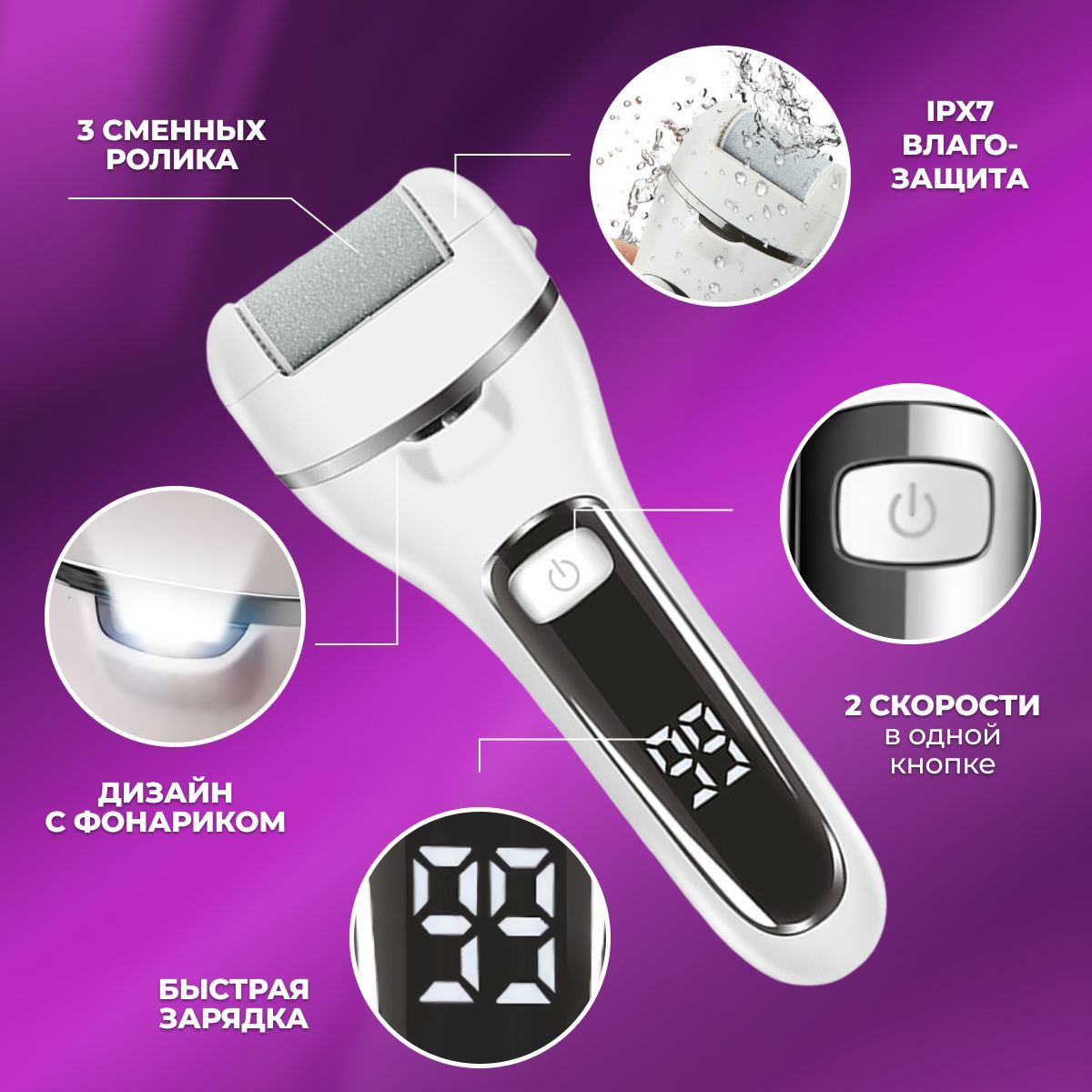 FOOT COMFORT Роликовая пилка Электрическая пилка для пяток купить на ...