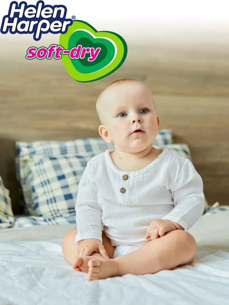 Пеленки одноразовые 40 на 60 детские Helen Harper Soft&Dry (40х60 см) - 60 шт, 40x60 см, 60 шт, фото 4