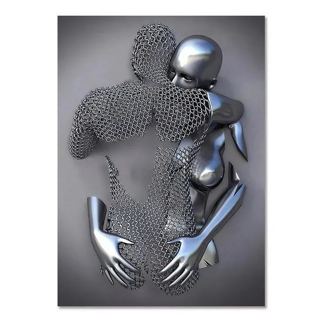 Картина "Романтичный металлический человек" 50x70 см, 50x70 см