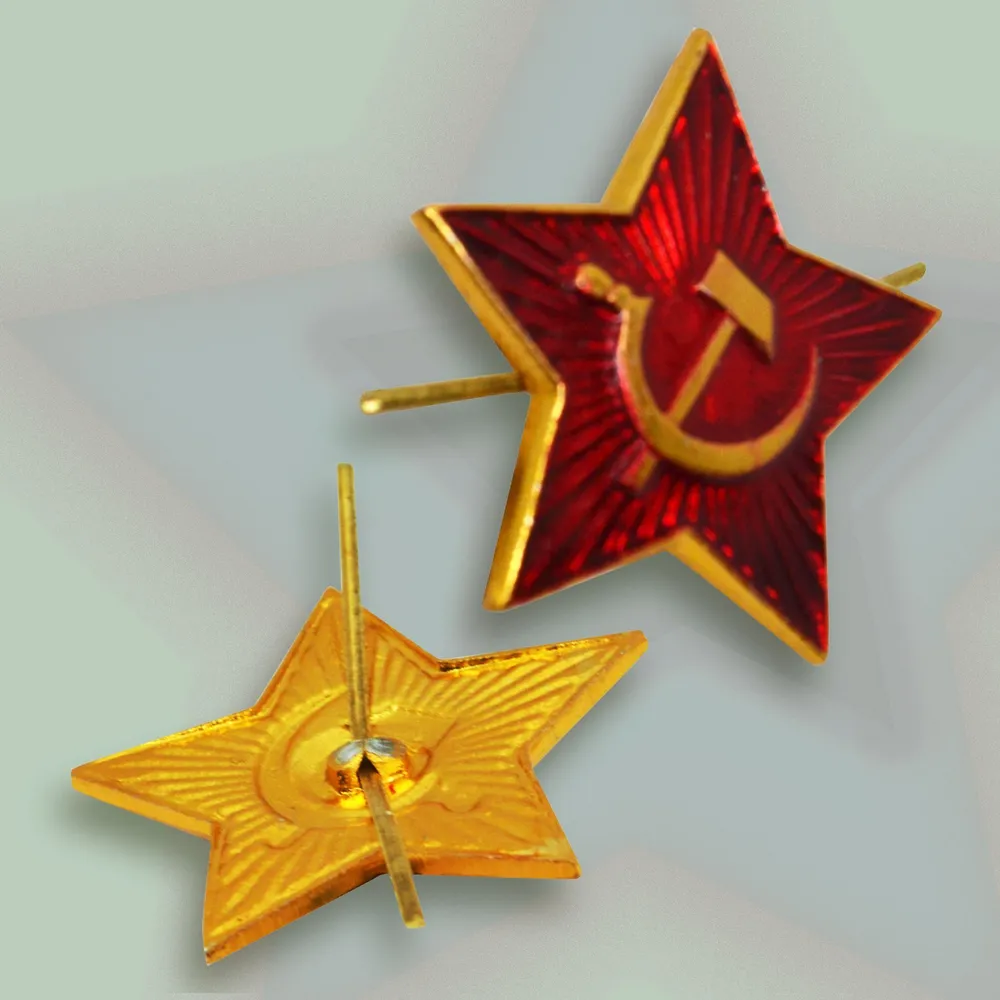 Кокарда СССР красная звезда, красный, фото 3
