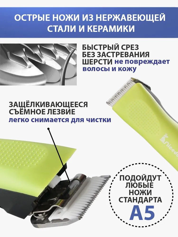 Nicedopet Профессиональный триммер CP-9060/ роторная машинка для стрижки домашних животных 30 Вт аккумуляторная, 30 Вт, фото 4