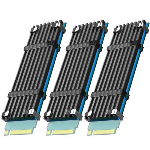 Радиатор GLOTRENDS HS22x70x3 Радиатор x3 SSD с термопрокладкой для твердотельного накопителя M.2 228