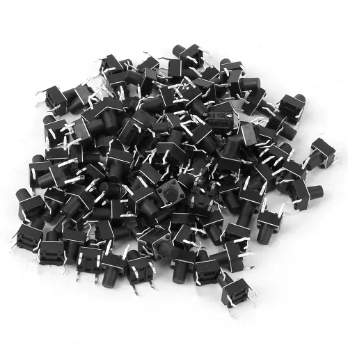 Тактовые кнопки, 100 шт, миниатюрные, для печатных плат, мгновенные, 6x6x8 мм, переключатели тактиль