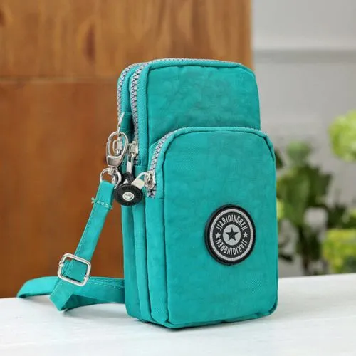 Женская модная сумка-кроссбоди через плечо, с отделением для телефона, монетницей и нарукавным крепл