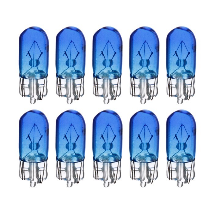 Галогенная лампа Cartage BLUE T10 W5W, 5 Вт, 12 В, набор 10 шт