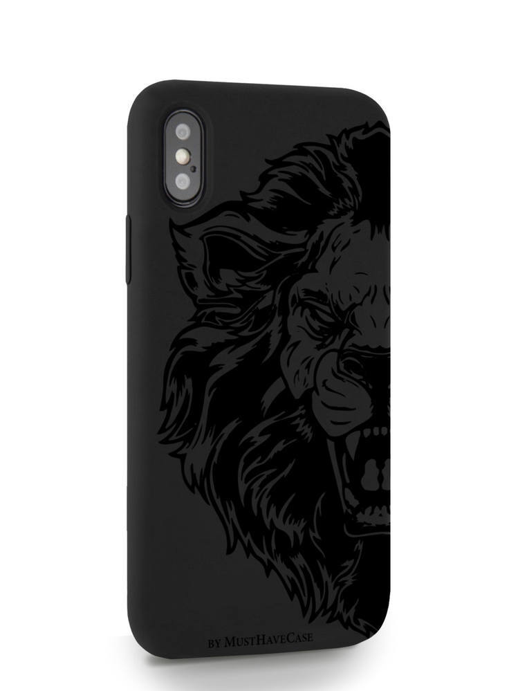 Черный силиконовый чехол для iPhone X/XS Король Лев для Айфон 10/10с