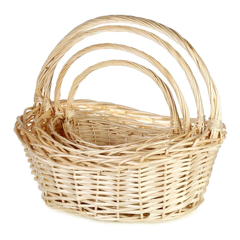 Корзина из лозы, 4 штуки, бежевые Корзина из лозы, 4 штуки, бежевые