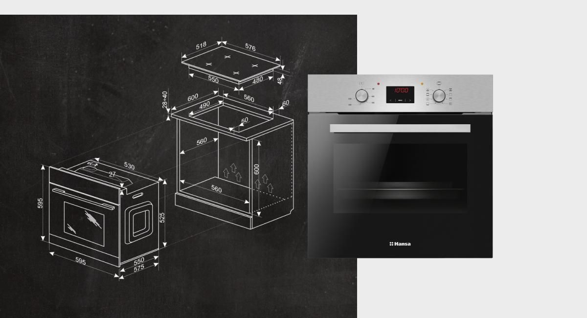 Встраемывый духовой шкаф габариты