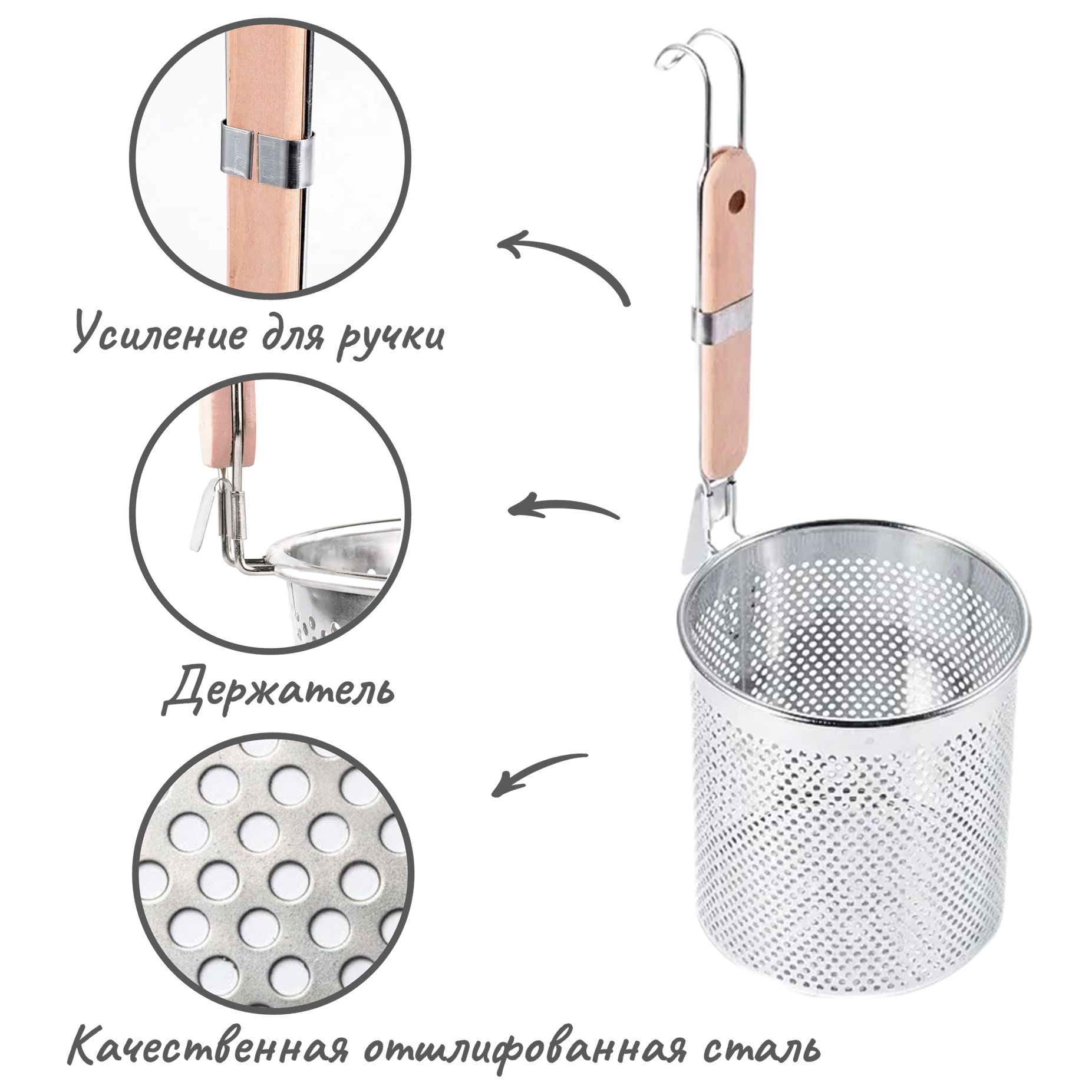 Сетка ситечко Kuck для варки риса, круп, фритюра, мытья овощей и ...