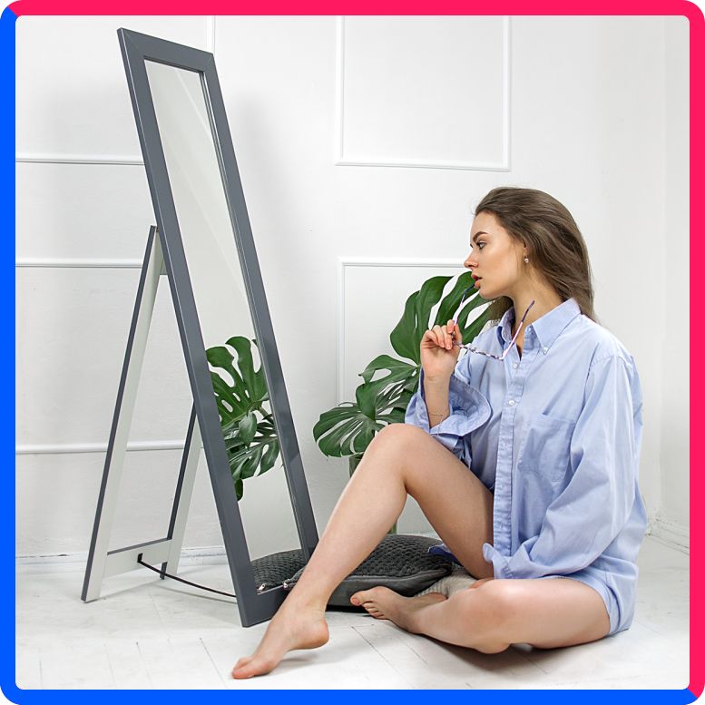 Купить по выгодной цене Зеркало напольное Мебелик BeautyStyle 8 серый графит 138 см х 35 см с доставкой