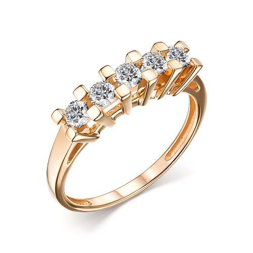 АЛЬКОР Кольцо золотое женское 585 пробы с 5 бриллиантами - купить с ...