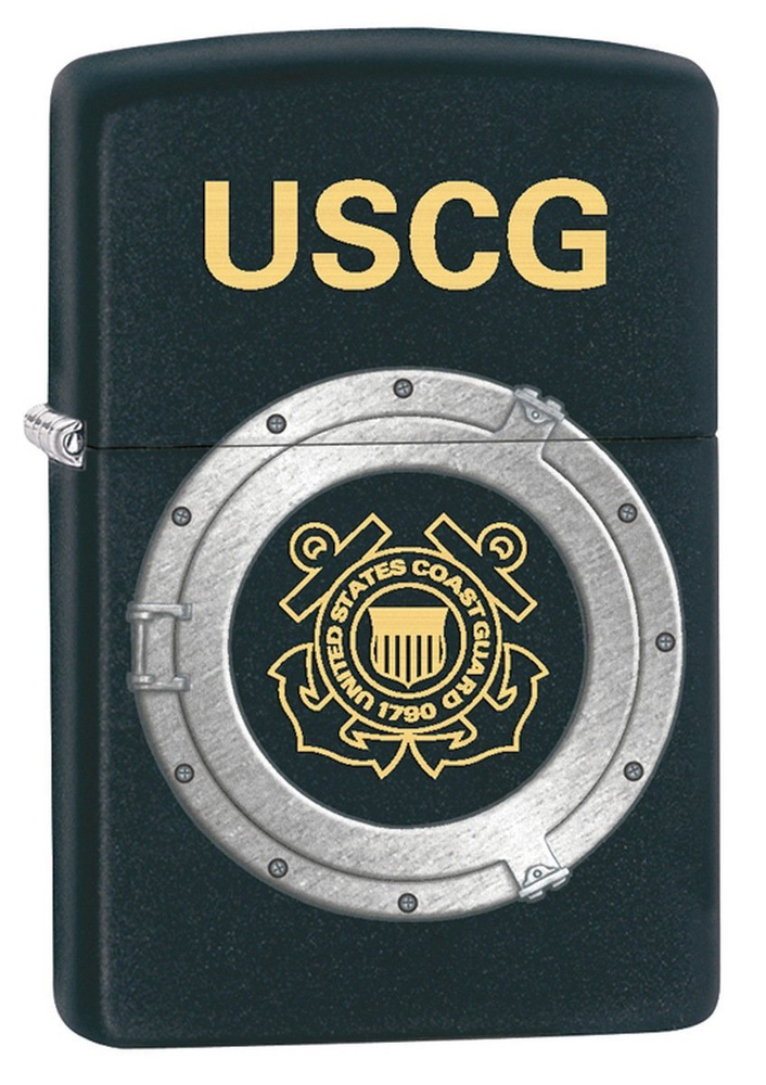 Зажигалка бензиновая ZIPPO USCG Black Matte черный #1