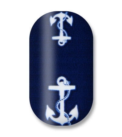 Minx наклейки для ногтей Navy blue with white anchor 106-046 #1