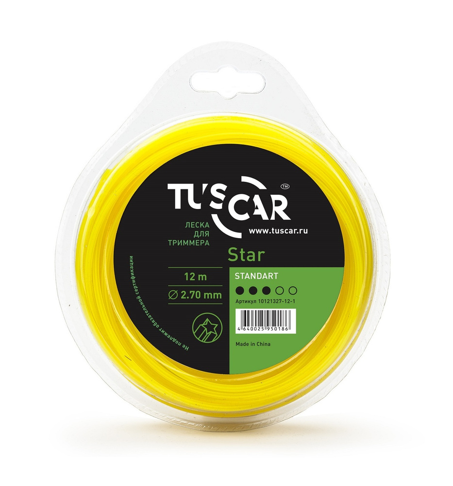 Леска для триммера TUSCAR Star, Standart, 2.7mm*12m #1