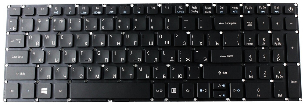 Клавиатура для ноутбука Acer V3-574G E5-573 F5-572 с подсветкой P/n: NSK-R37SQ 0R, NSK-R3KBW 0R, NSK-R3JBC #1