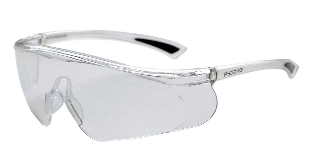 РУСОКО Очки защитные для глаз открытого типа Инфинити Прозрачный белый, от УФ-излучения, спортивные, #1